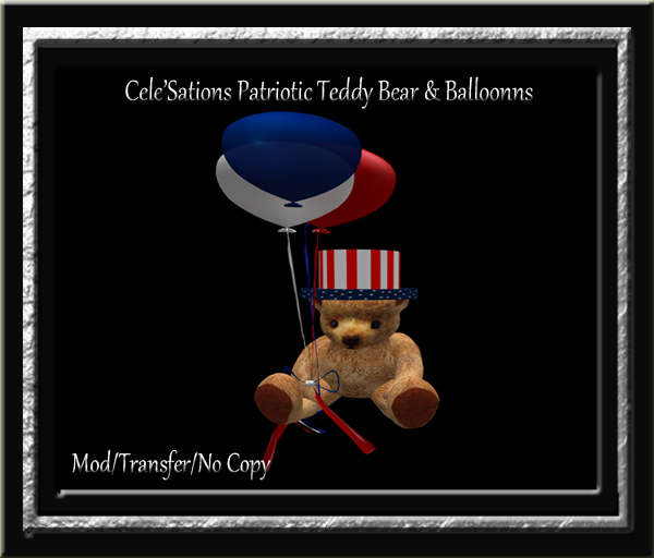 Cele'Sations Patriotic 4th of July Teddy Bear & Balloons