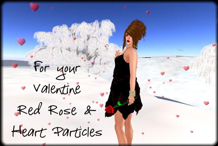 Valentine's Red Rose with Heart Particles