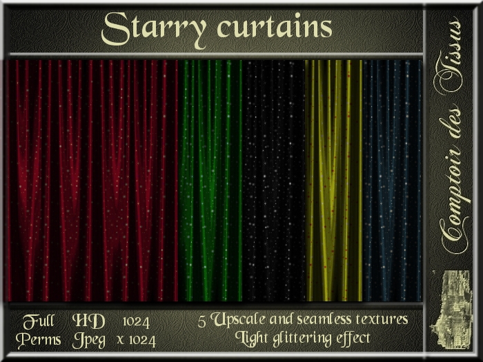 Starry curtains - 5 FULL PERMS Textures