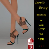 Cerri's All My Loving Slink Heels Teal