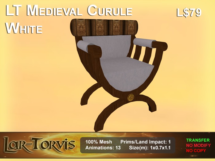 LT Medieval Curule - White