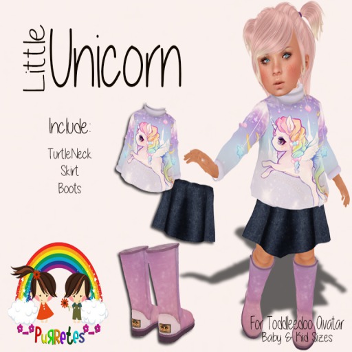 *.*Purretes*.* Little Unicorn Turtle Neck Toddleedoo BOXED