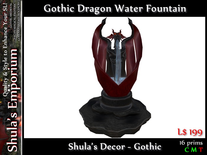 Shula's Gothic Dragon Fountain - Water (Copy/Mod/No Trf)