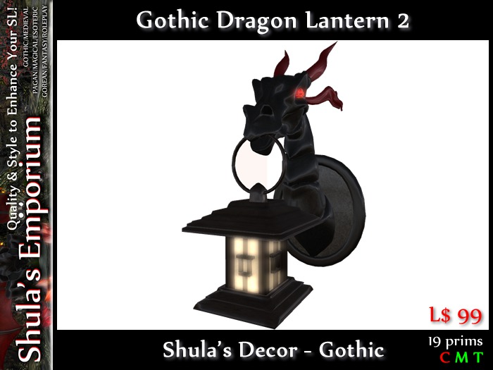 Shula's Gothic Dragon Lantern - 2 (No Copy/Mod/Trf)