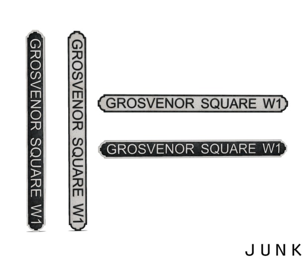 junk. street sign. grosvenor square.