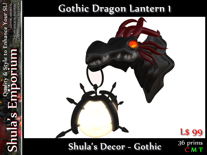 Shula's Gothic Dragon Lantern - 1 (No Copy/Mod/Trf)