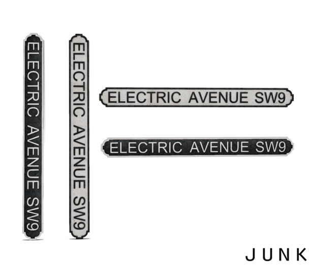 junk. street sign. electric avenue.