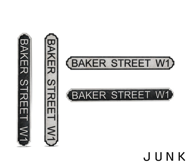 junk. street sign. baker street.