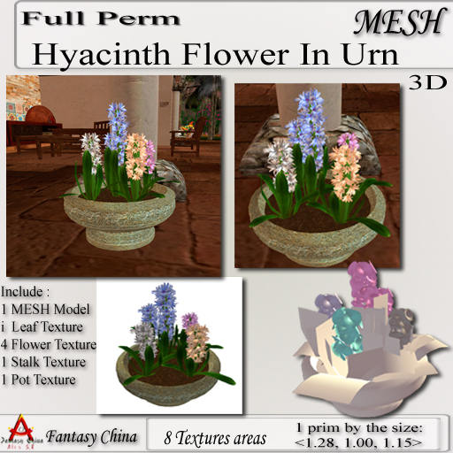 Full Perm Hyacinth Flower In Urn
