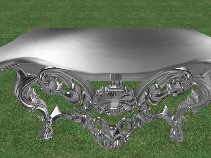 BAROQUE SILVER CONSOLE TABLE