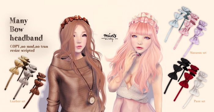 *Miwa's airship* Many bow Headband_Pure set(pack)