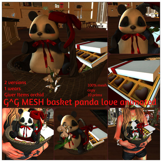 G^G MESH basket panda love animated