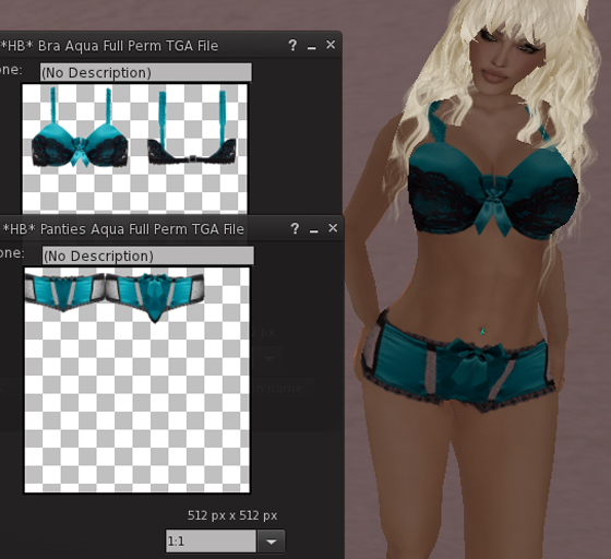 *HB* Aqua Lingerie Set Full Perm TGA Files