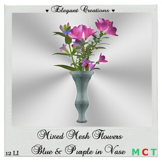 Mixed Mesh Flowers Blue-Purple Boxed