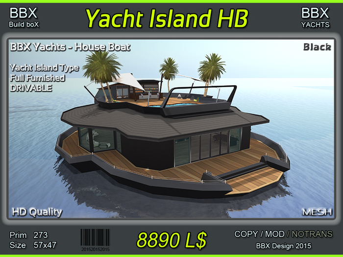 Yacht Island HB - Black- Drivable -