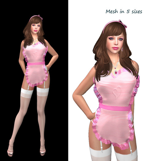 Maya Fashion - Mesh Apron - Pink