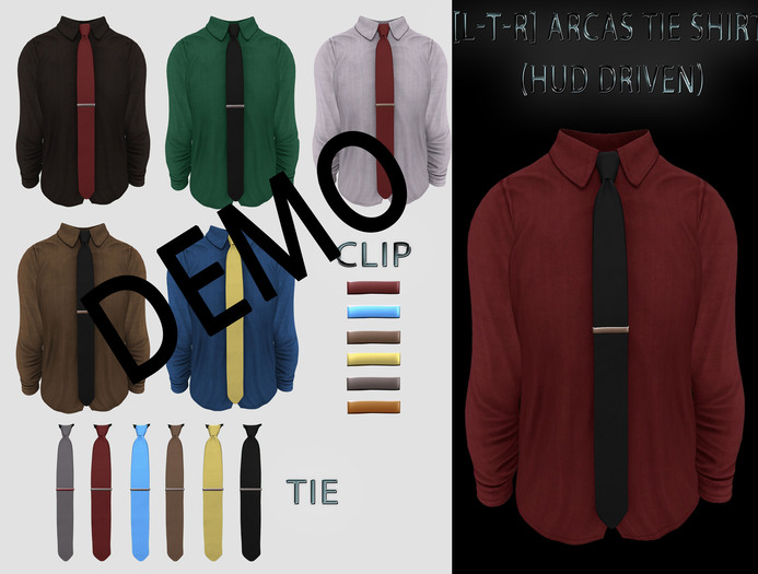 [L-T-R] DEMO ARCAS Tie Shirt (HUD Driven/Customizable)