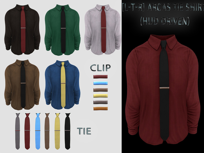 [L-T-R] ARCAS Tie Shirt (HUD Driven/Customizable)