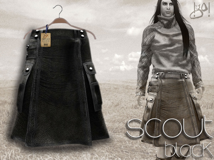 !gO! Boy Scout kilt - Black
