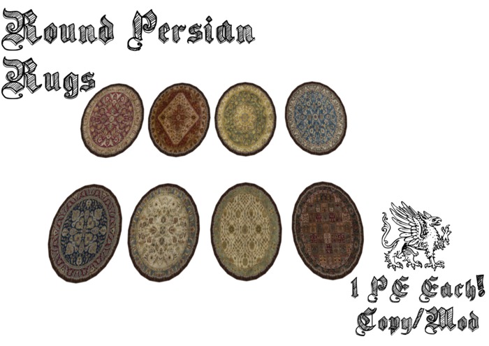 Worlds End - Round Persian Rugs - C/M