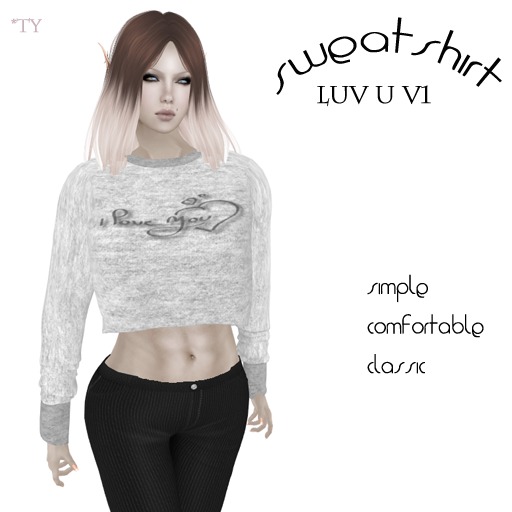 ::TY::Sweatshirt white - love you