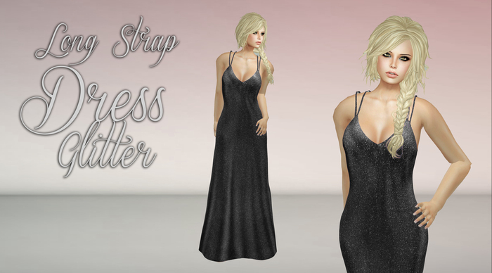 Long Strap Dress  Glitter Red