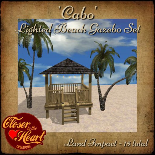 Cabo Lighted Gazebo Set BOXED