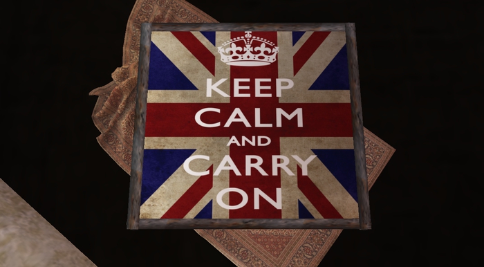 Keep Calm and Carry On Rusty Table, 1 Prim!!!