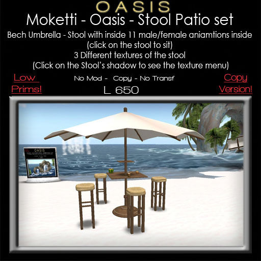 Moketti - Oasis - Stool Patio set