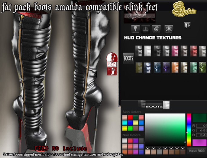 *dafnis fat pack boots amanda compatible with slink high feet 