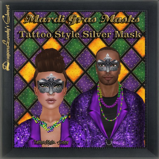 Tattoo Style Mask Silver