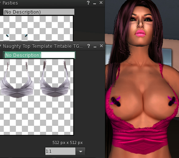 *HB*Naughty Top & Pasties Tintable Template Full Perm TGA File