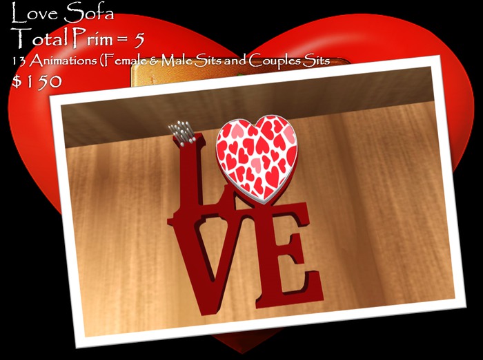 Love (Heart) Sofa  Red- Animated
