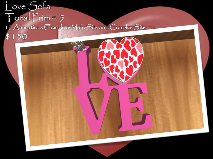 Love (Heart) Sofa Pink - Animated