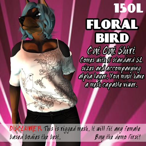 [MH] Cut Out T - Floral Bird