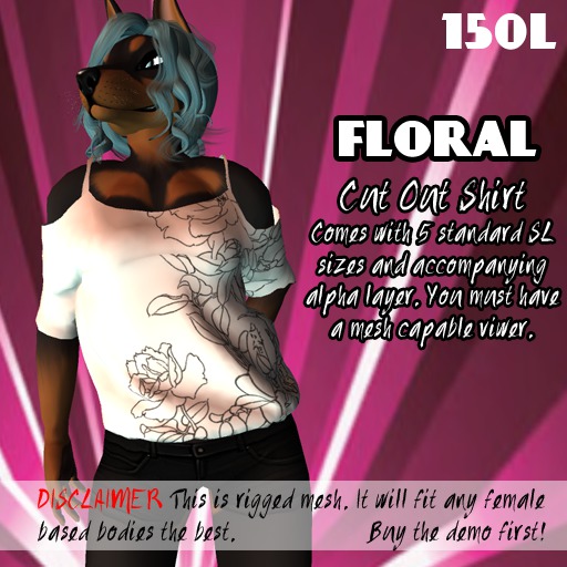 [MH] Cut Out T - Floral 2
