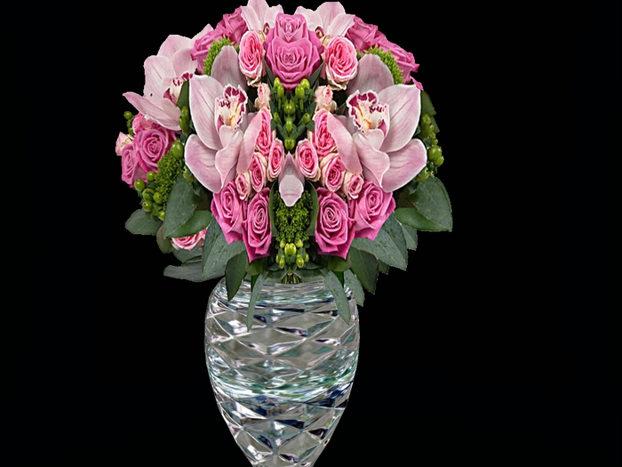 Second Life Marketplace ORCHID DELIGHT FLORAL BOUQUET IN MESH VASE