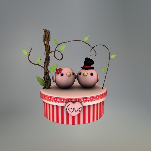 Pink Lovebirds Mesh Giftbox box