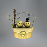 Yellow Lovebirds Mesh Giftbox box