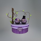 Violet Lovebirds Mesh Giftbox box