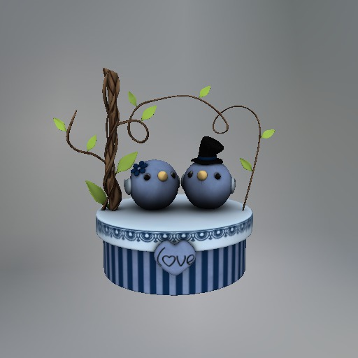 Blue Lovebirds Mesh Giftbox