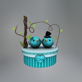 Aqua Lovebirds Mesh Giftbox box