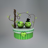Green Lovebirds Mesh Giftbox box