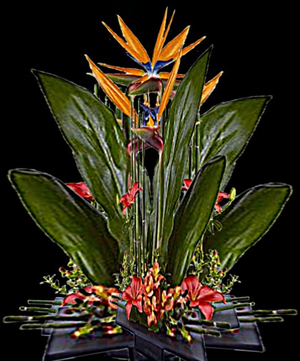 SPRING RAINBOW BOUQUET IN MESH VASE-BOXED OPEN ME