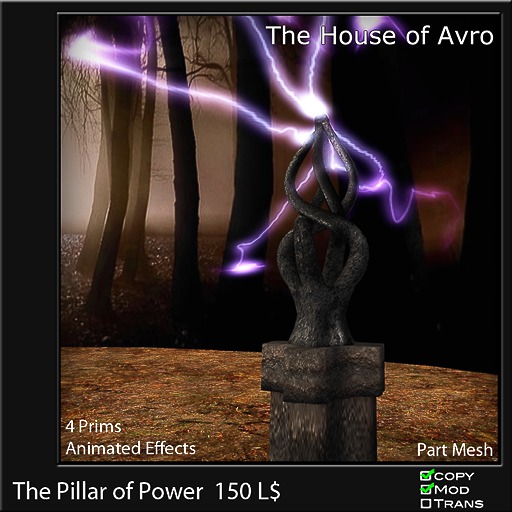 The Pillar of Power - 4 Prims - Animated Gothic furniture