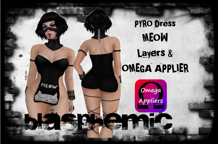 PYRO Dress by BLASPHEMIC -MEOW- w. OMEGA APPLIER - WEAR!