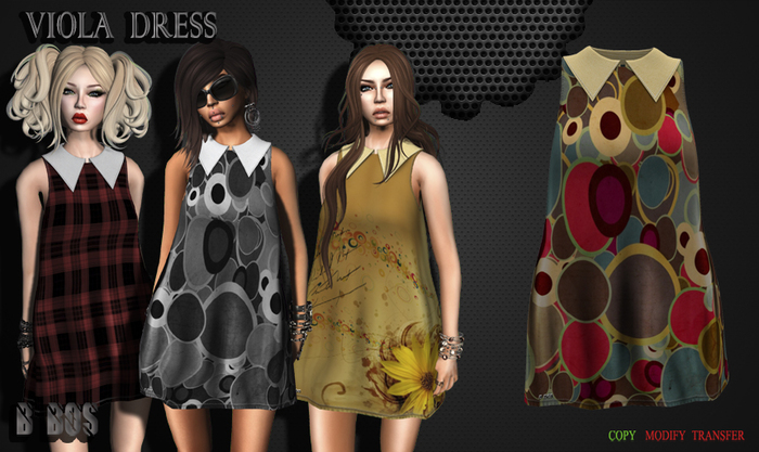 B BOS -Viola Dress-Circle Colors-