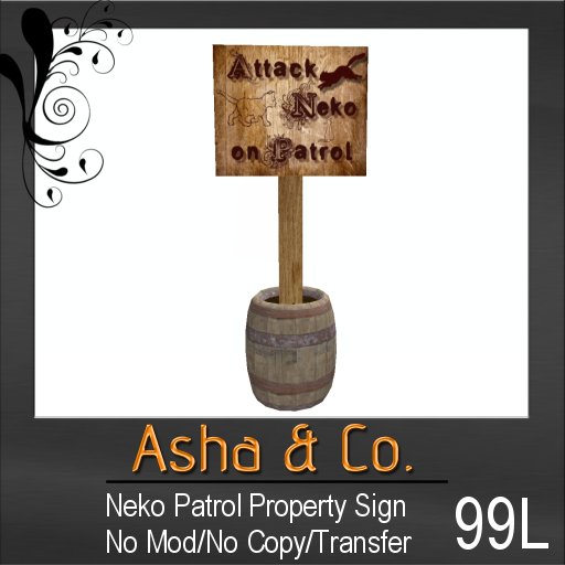 Neko Patrol Sign (BOXED) - Asha & Co.