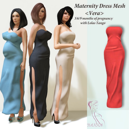 Maternity Dress Mesh <Vera>Red