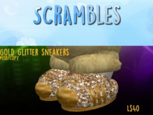 SCRAMBLES Gold Glitter Sneakers (boxed)